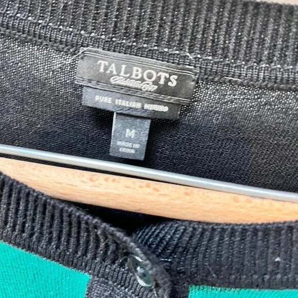 Talbots‎ 100% Merino Wool Block Color Cardigan Sweater- Size M - Picture 2 of 3